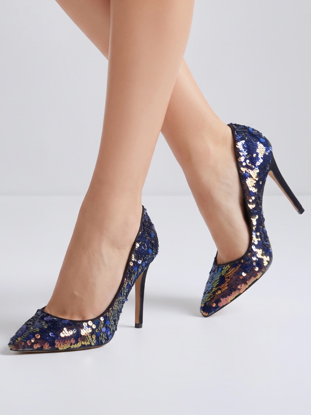 Aldo Multi Color Sequin Pointed-Toe Stilettos